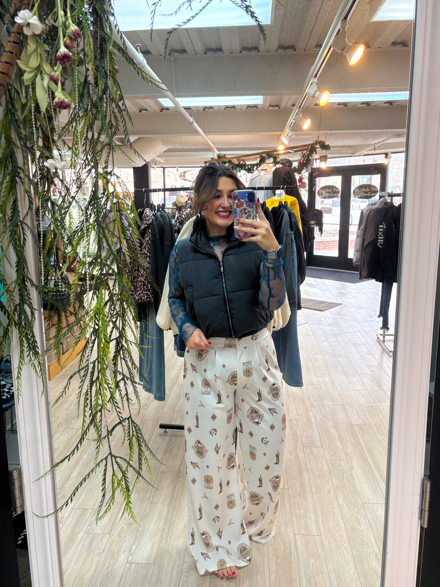 Rodeo Cactus Print Slack Pants