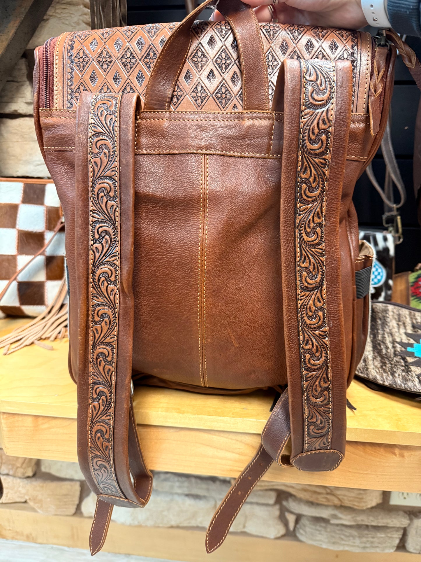 Aztec Leather Backpack