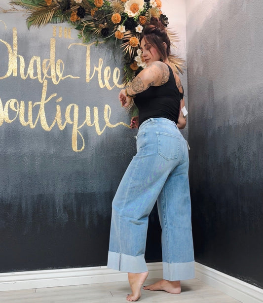 Oneso High Rise Wide Leg - Cuffed