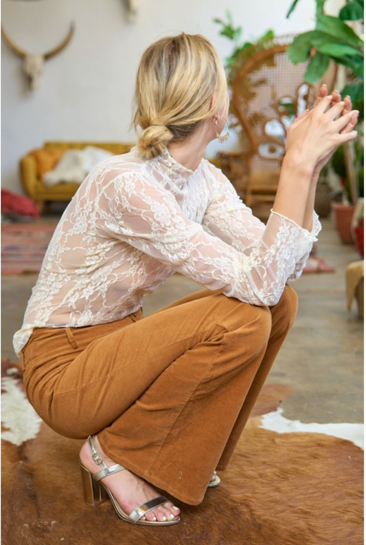 White Floral Lace Long Sleeve