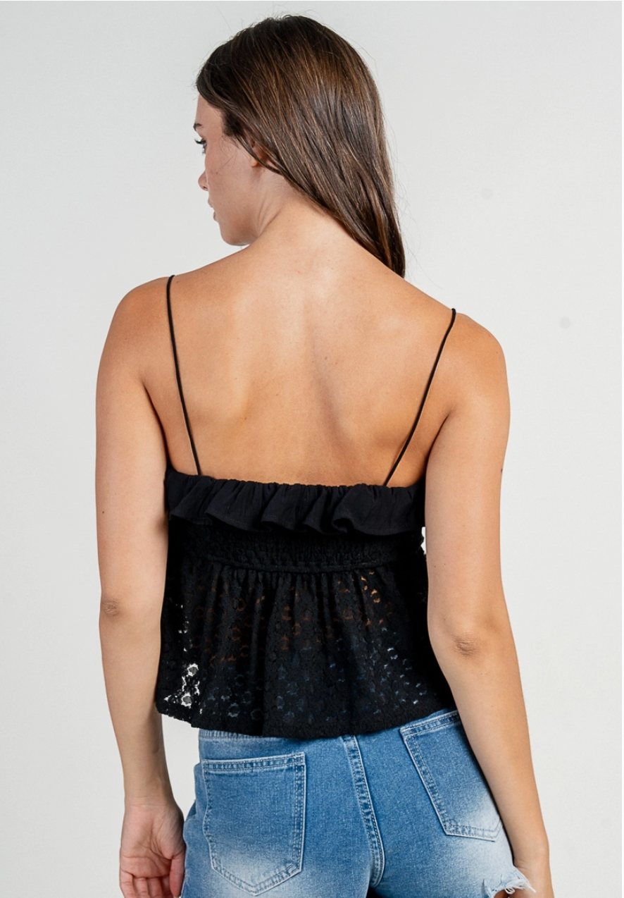 Ruffle Crochet Tank Top