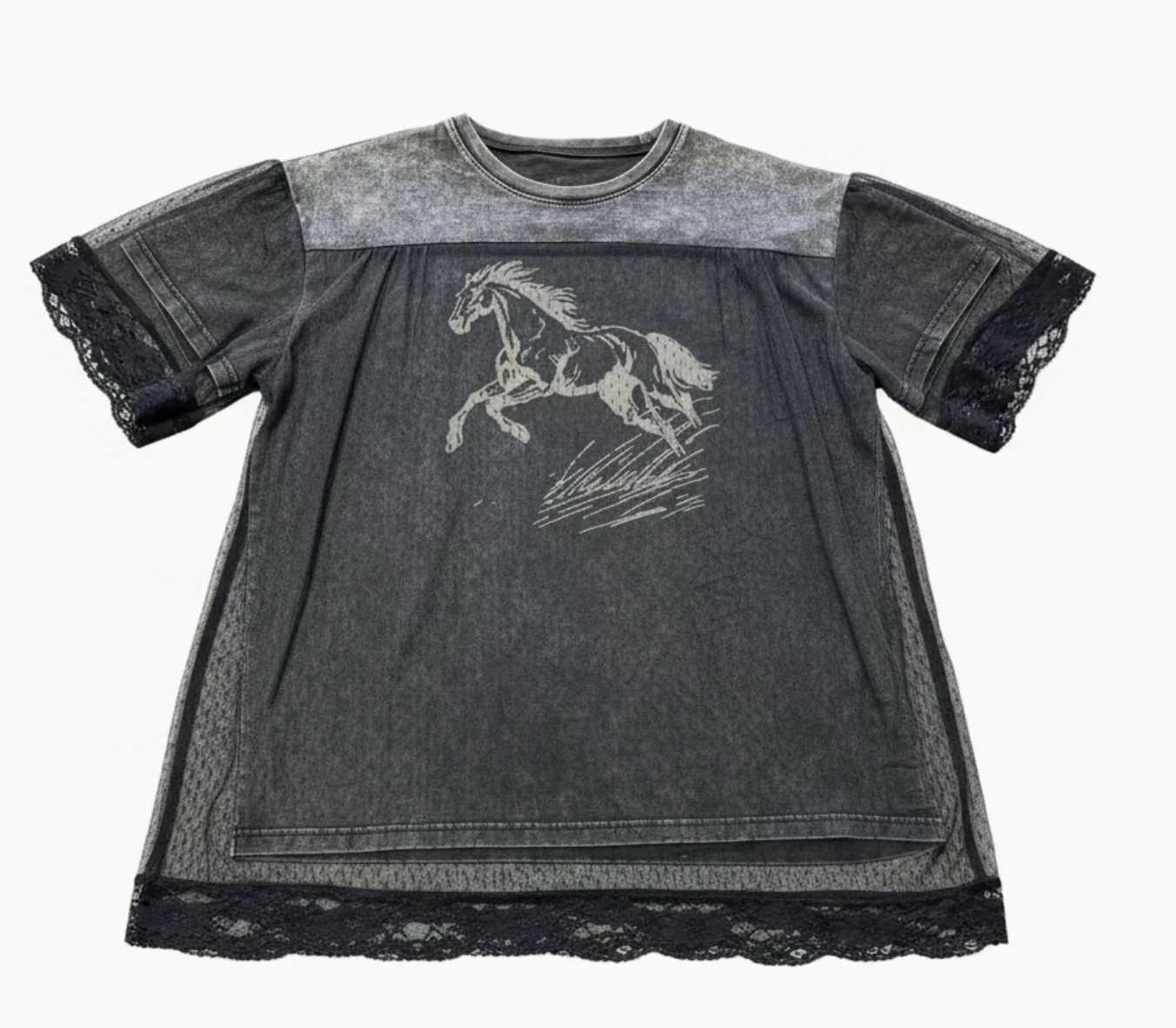 Lace-over Wild Horse T-shirt