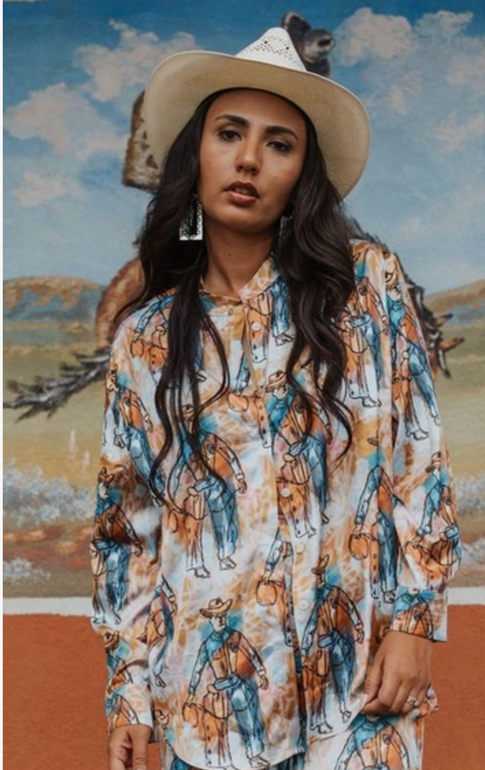 Standing Cowboy Button Up