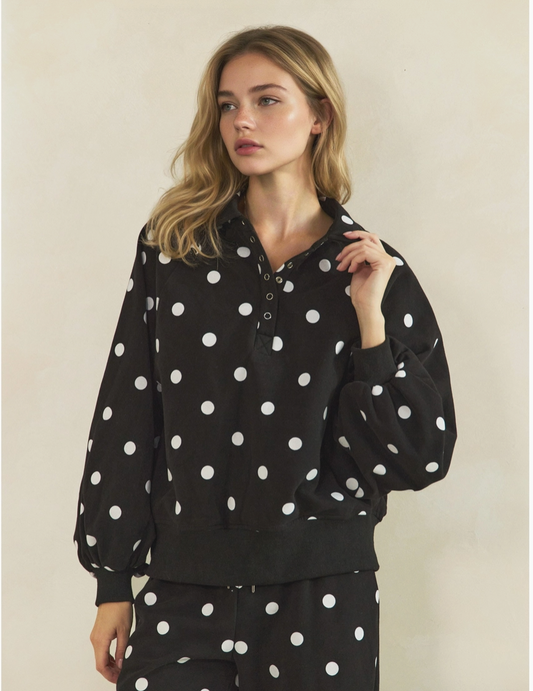 Polka Dot Quarter Zip