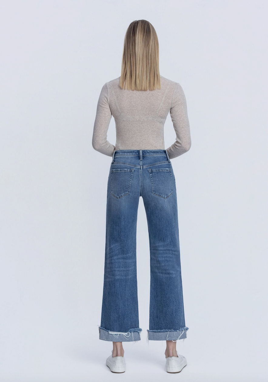 Aileeah Mid Rise Cuffed Jeans