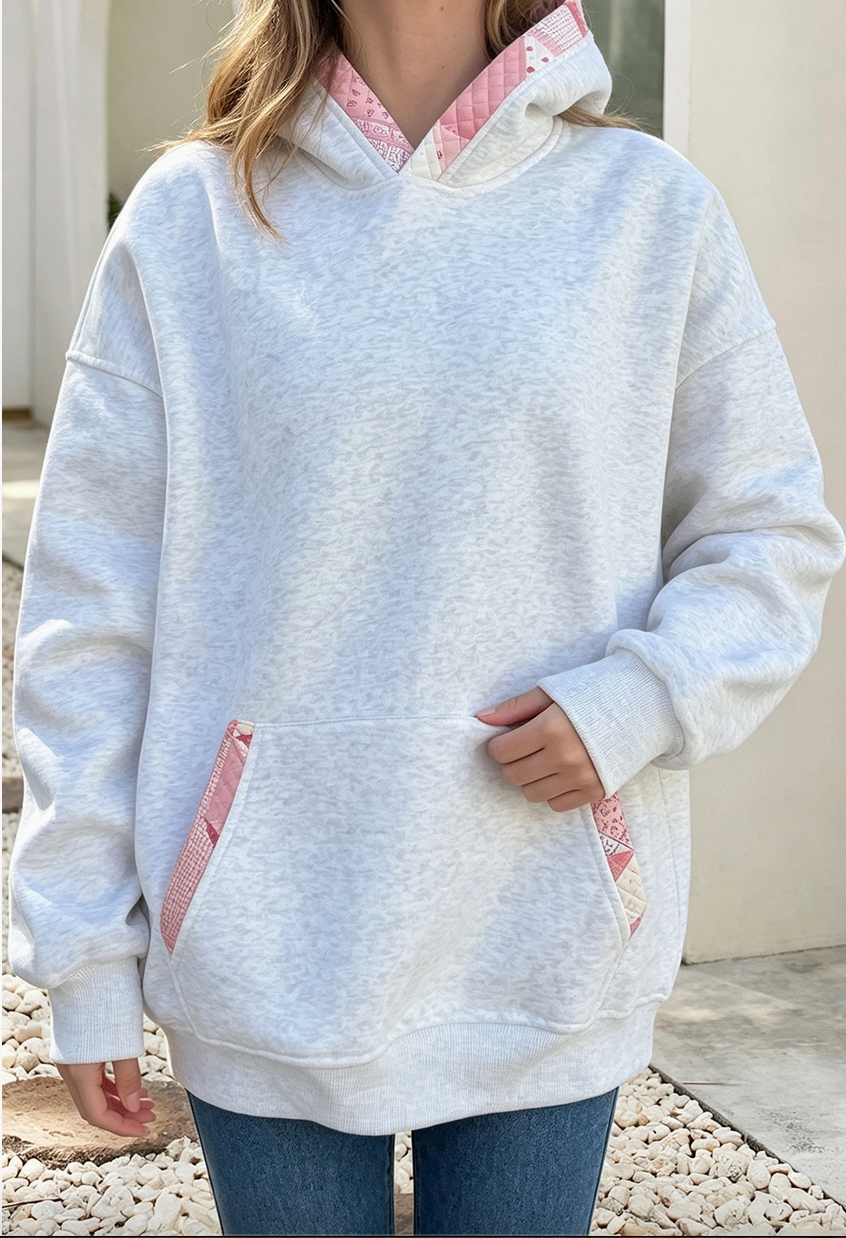 Oversized Paisley Patchwork Hoodie