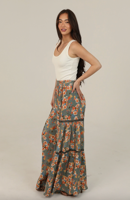 Floral Wide Leg Pants
