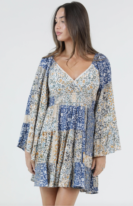 Bell Sleeve Floral Dress