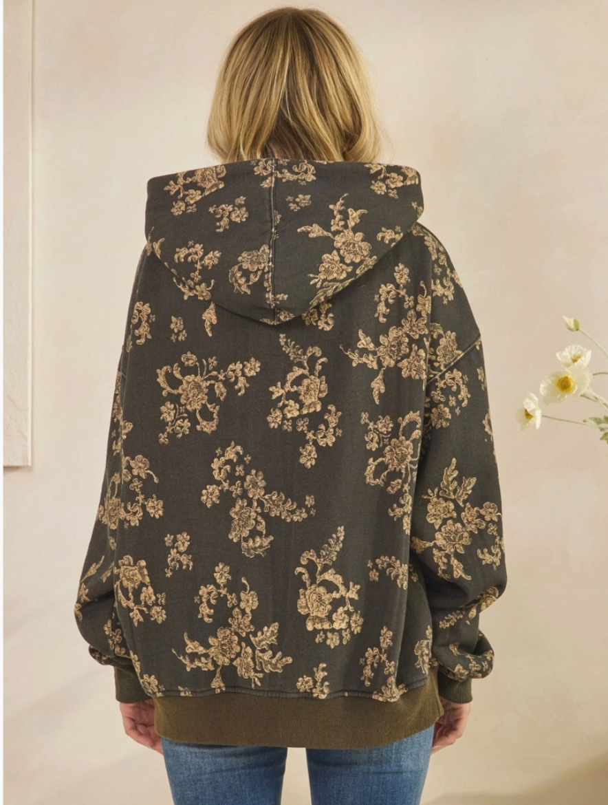 Floral Fleece Hoodie