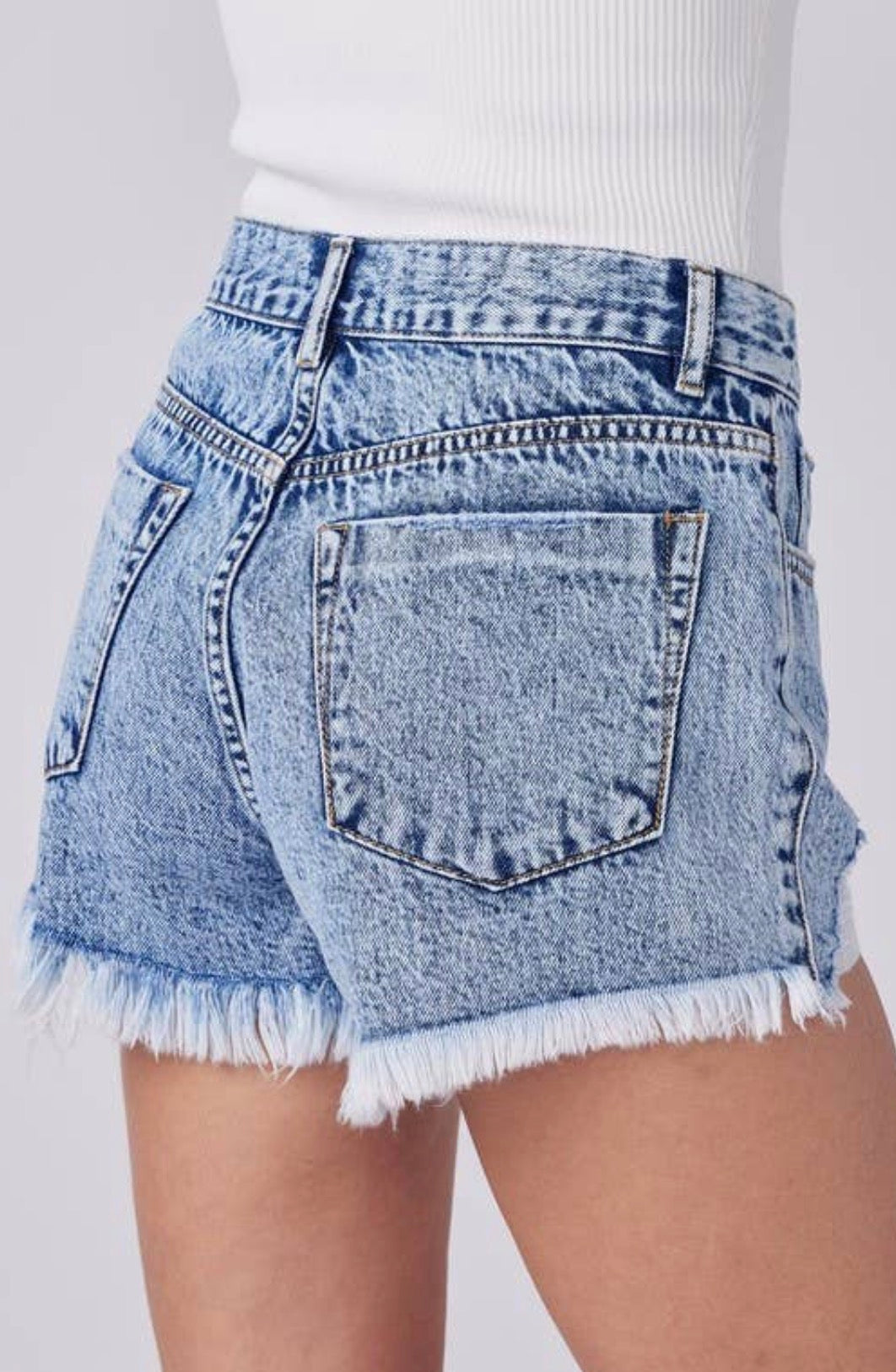 Distressed Denim Shorts