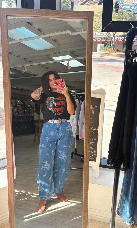 Western Barrel Leg Denim