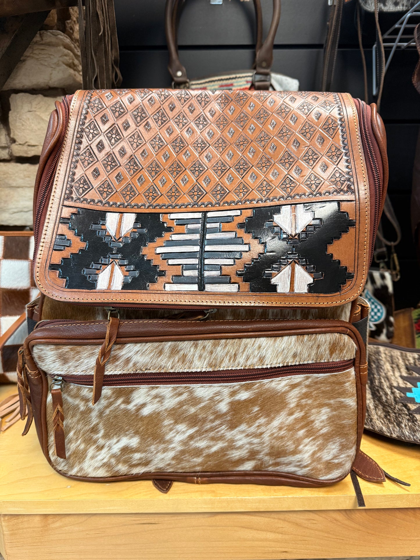 Aztec Leather Backpack