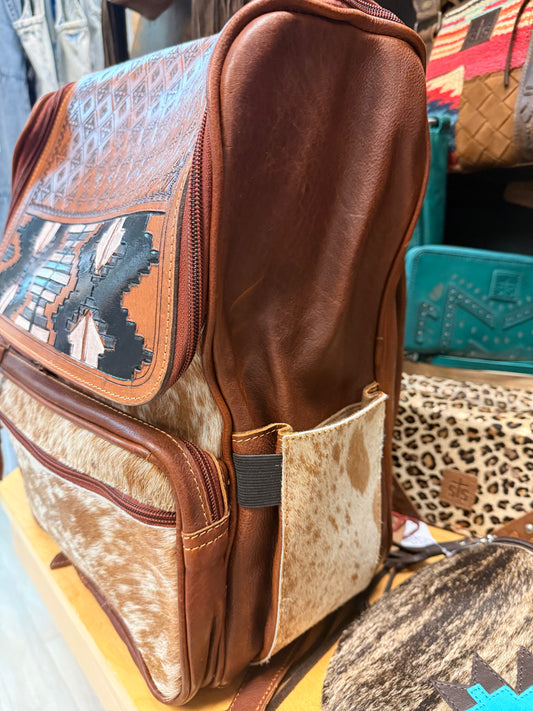 Aztec Leather Backpack