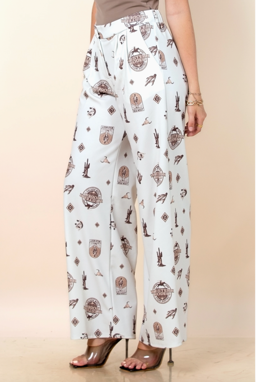 Rodeo Cactus Print Slack Pants