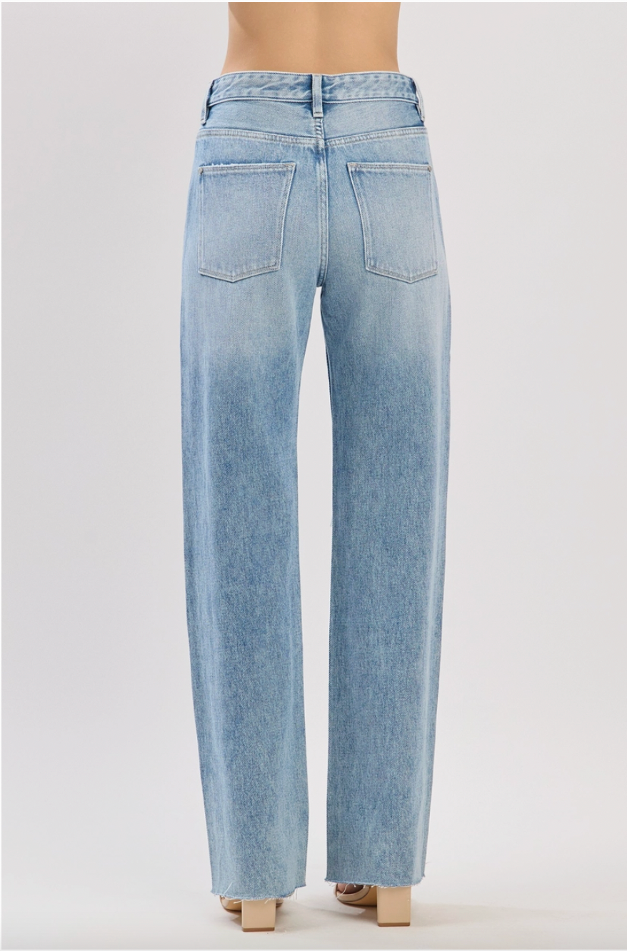 Petra High Rise Distressed Straight Leg