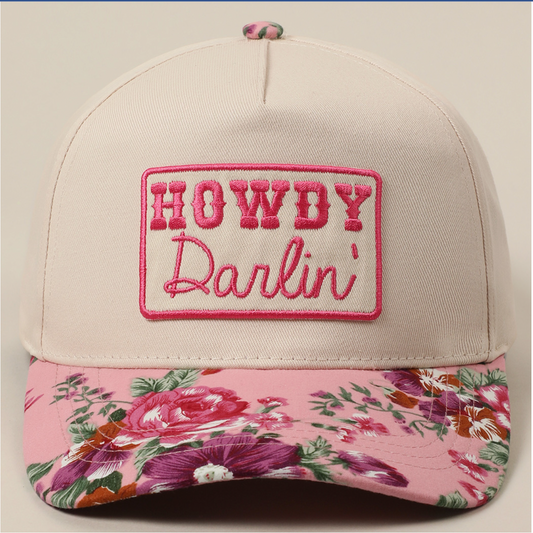Howdy Darlin Pink Floral Hat