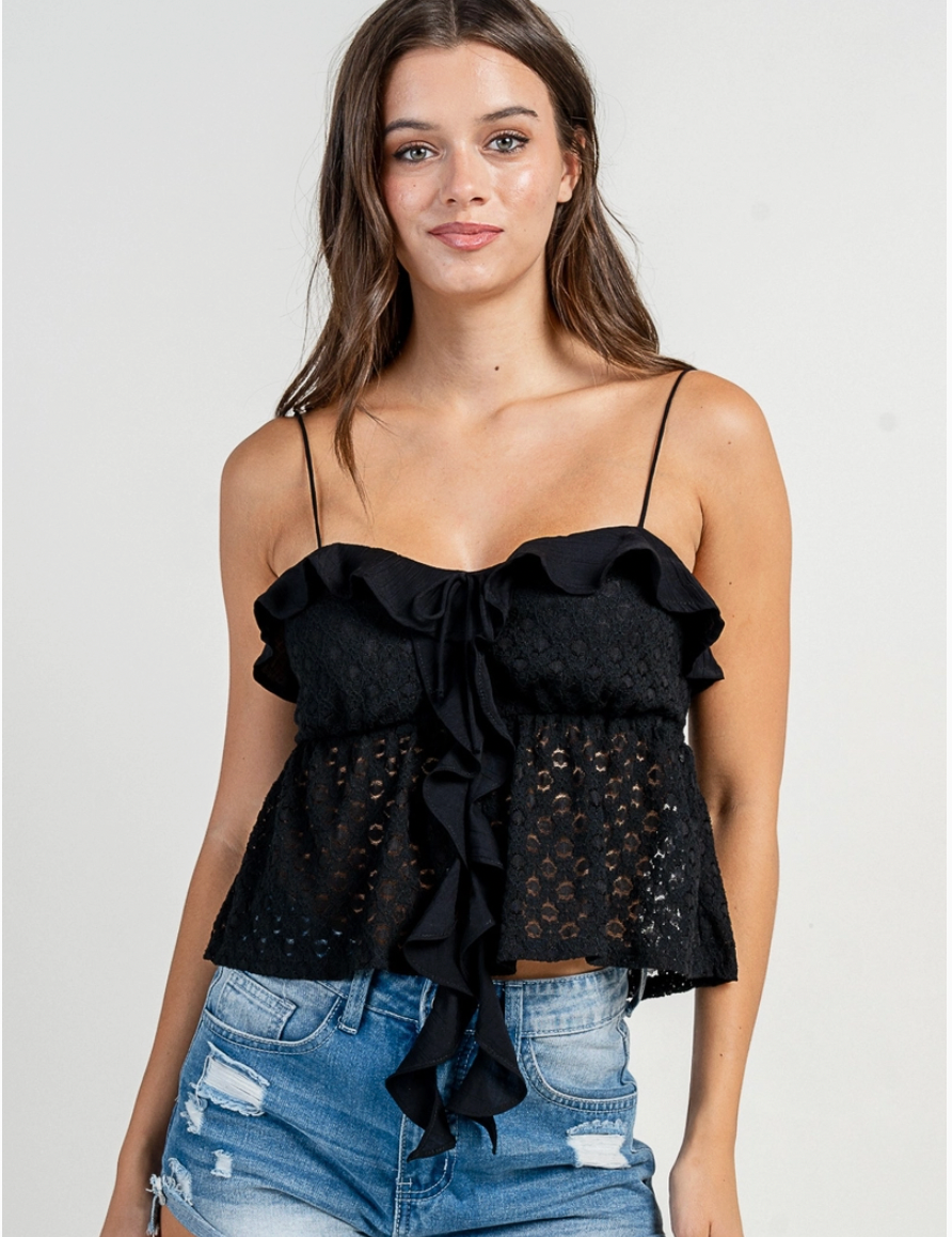 Ruffle Crochet Tank Top