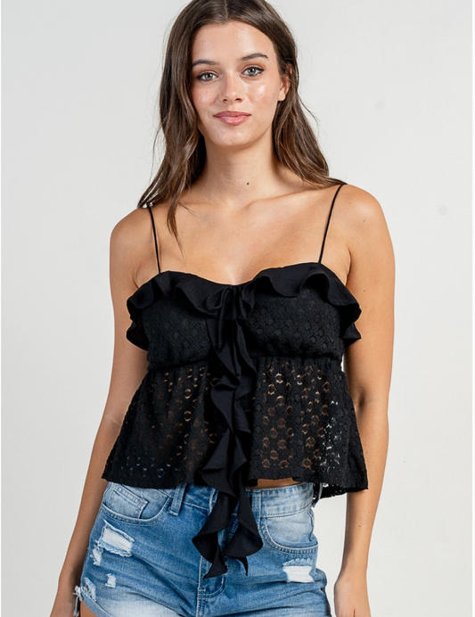 Ruffle Crochet Tank Top