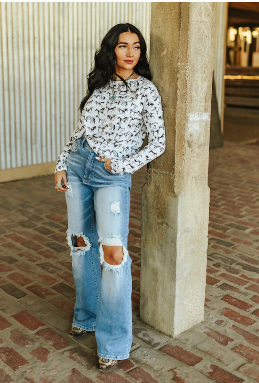 High Rise Light Wash Jeans