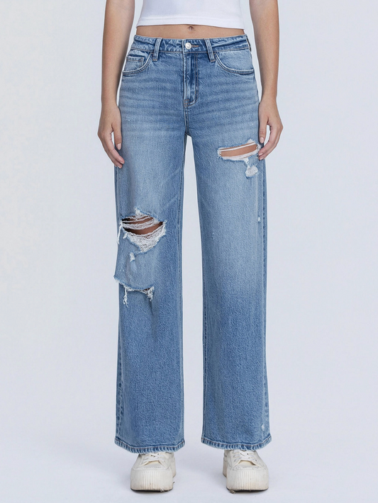 Vervet High Rise Distressed Wide Leg