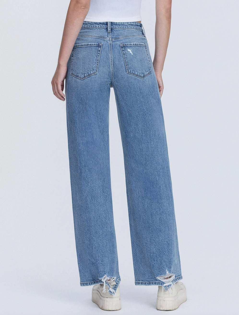 Vervet High Rise Distressed Wide Leg