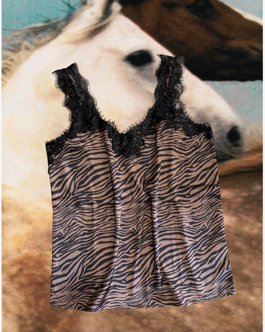 Zebra Lace Tank Top