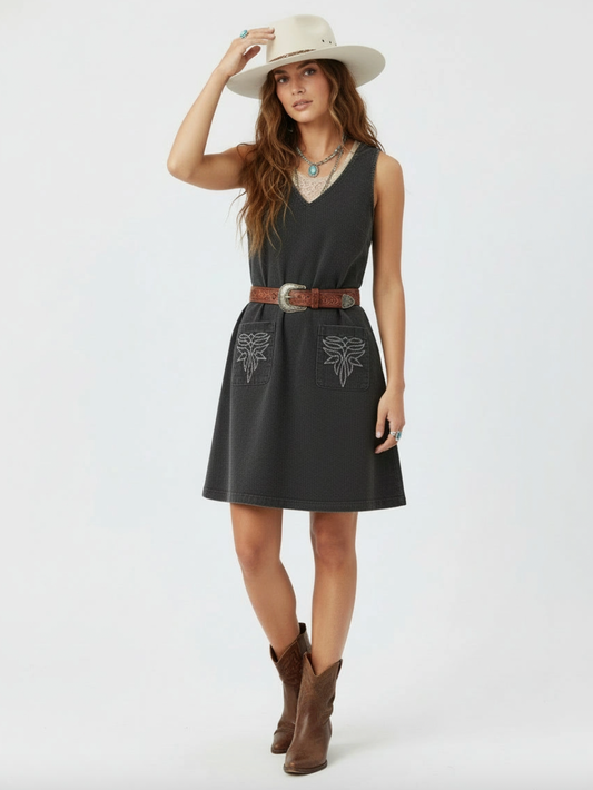 Corduroy Boot Stitch Dress