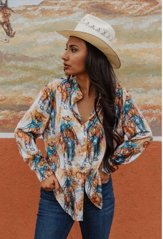 Standing Cowboy Button Up