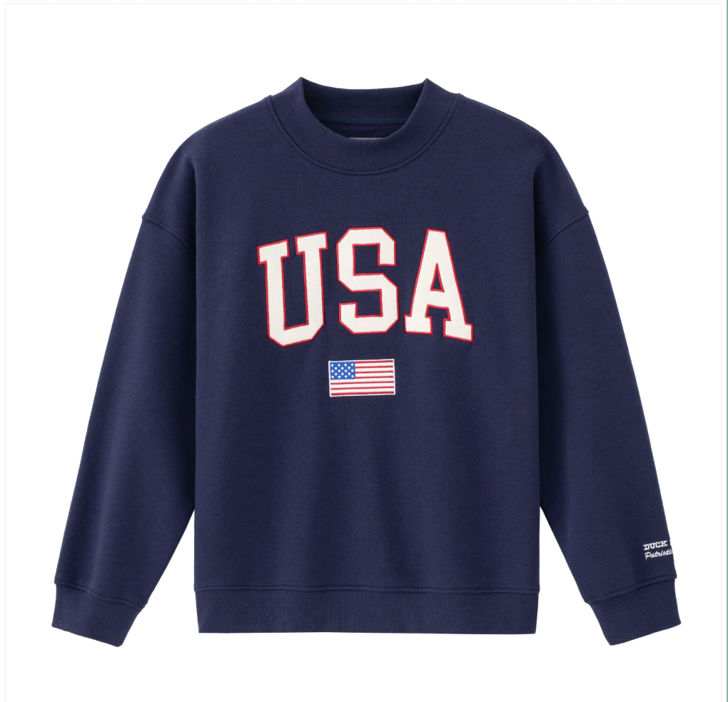 USA Mock Neck Crew