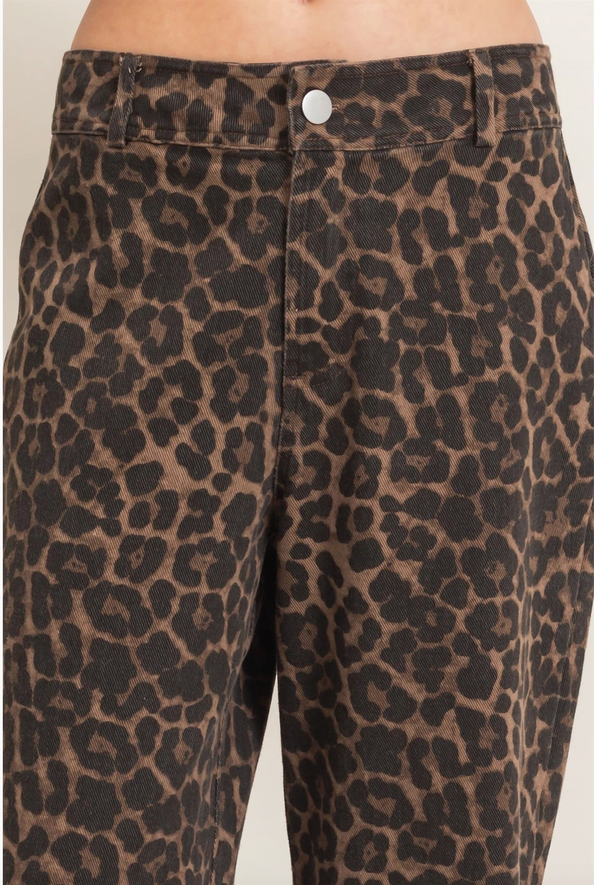 Leopard Wide Leg Jeans