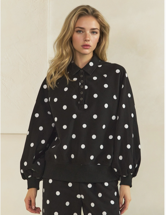 Polka Dot Quarter Zip
