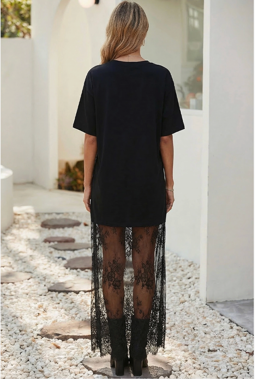 Short Sleeve Lace Dress
