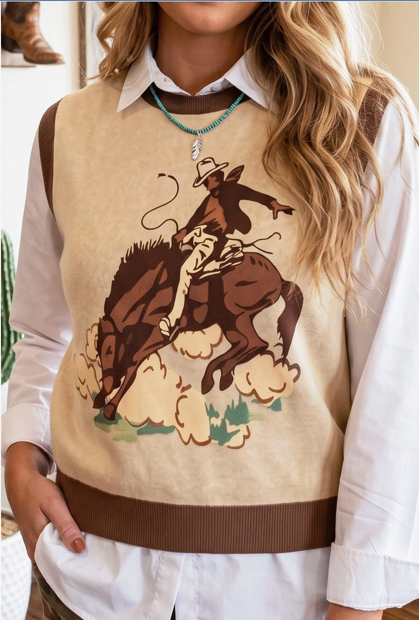 Western Rider Sweater Vest