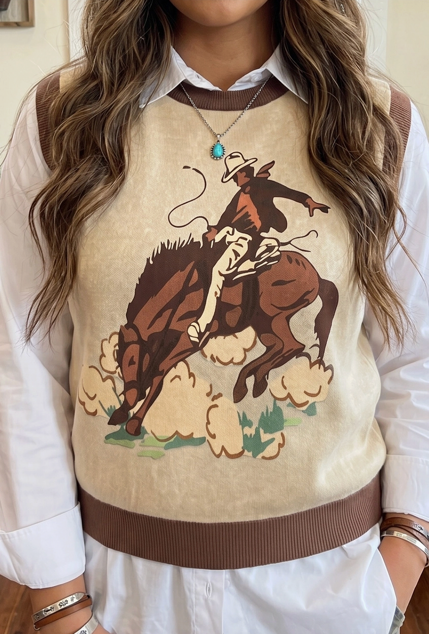 Western Rider Sweater Vest