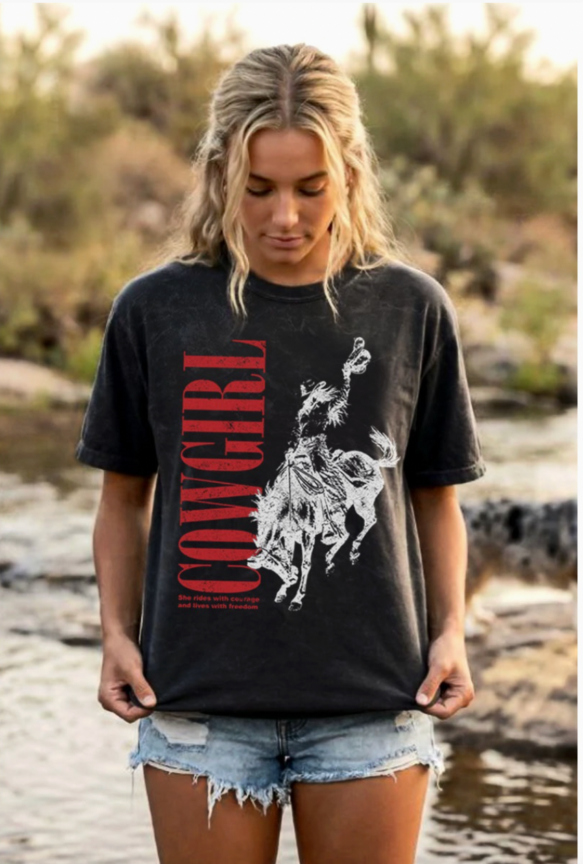 Cowgirl Mineral Wash Tee