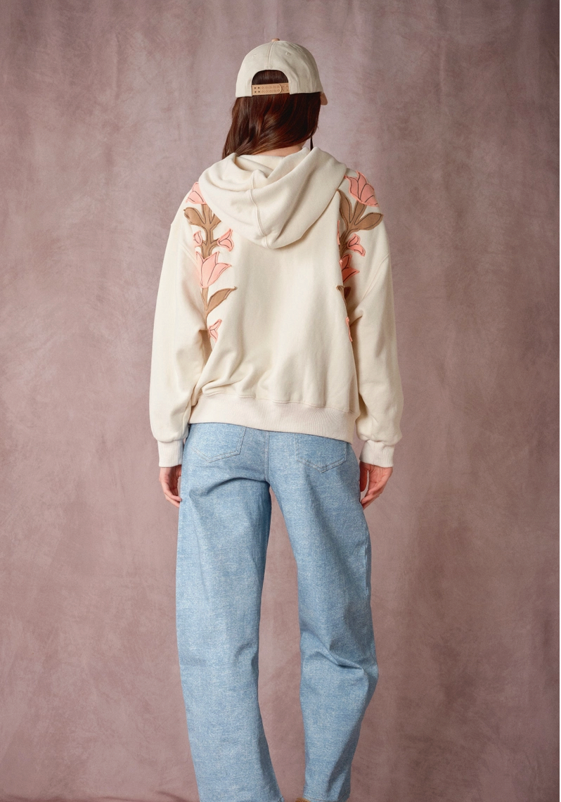 Embroidered Floral Hoodie