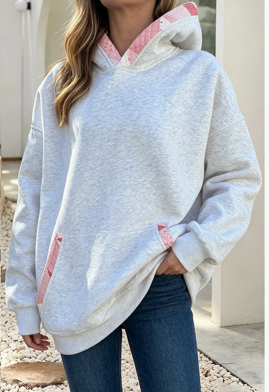 Oversized Paisley Patchwork Hoodie