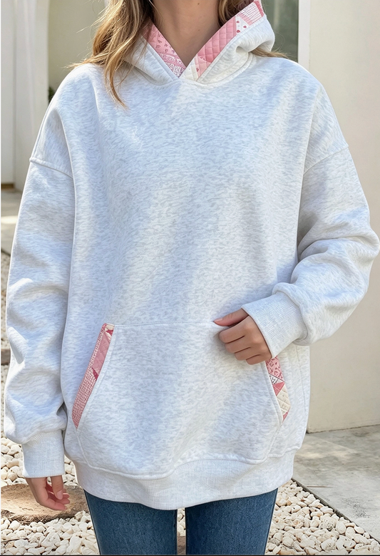 Oversized Paisley Patchwork Hoodie