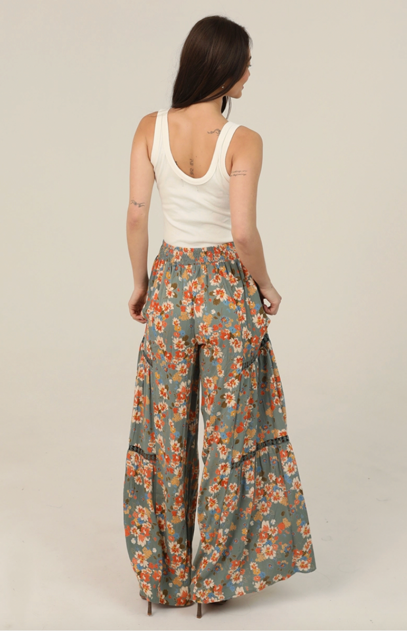 Floral Wide Leg Pants