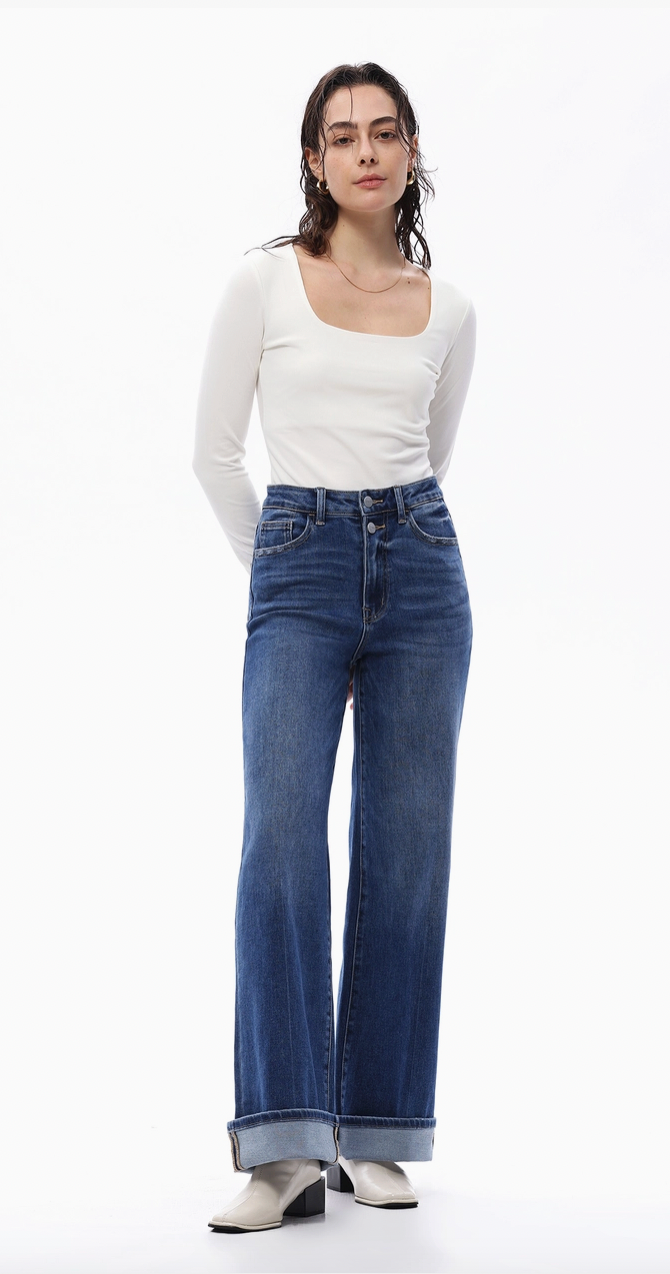 Oneso Double Button High Rise Jeans