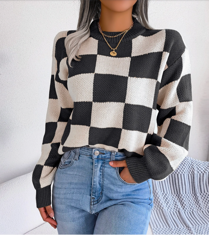 Checker Knit Sweater