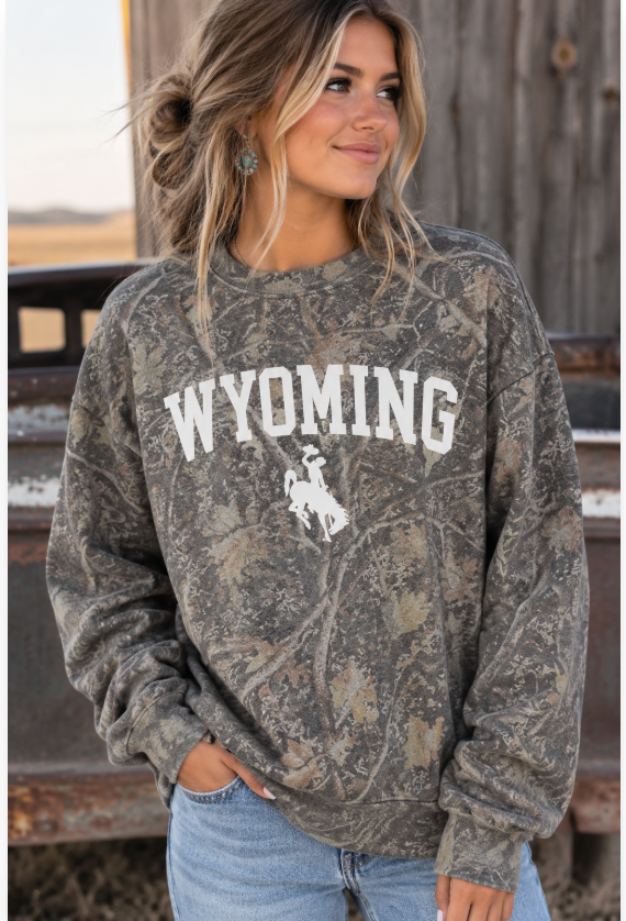 Wyoming Camo Crewneck