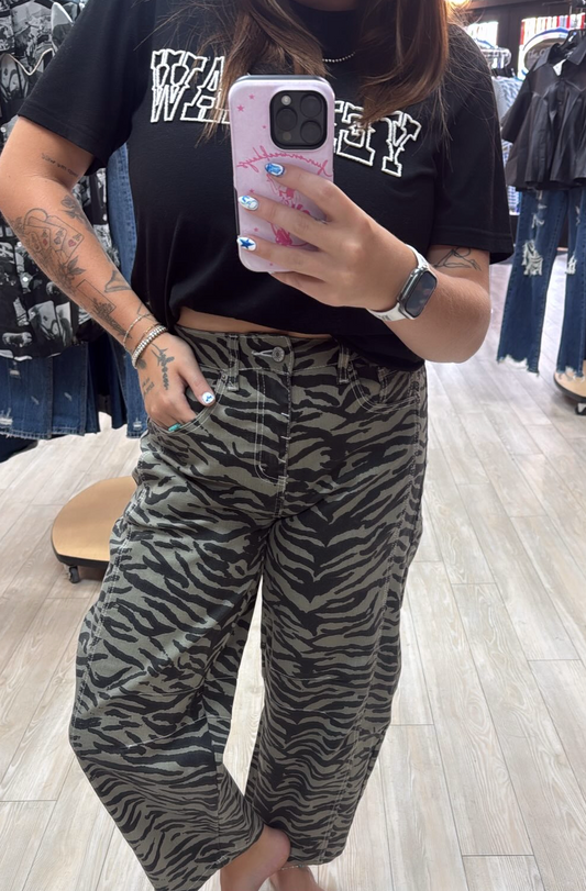 Zebra Barrel Jeans