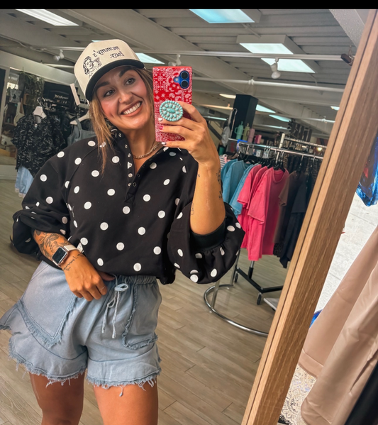 Polka Dot Quarter Zip