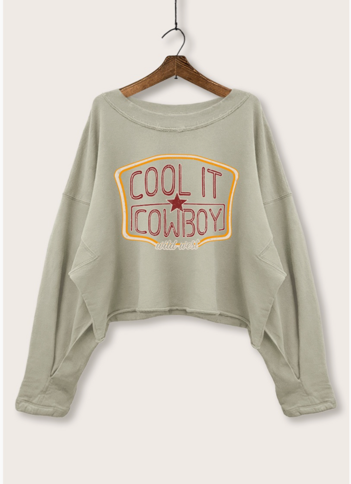 Cool It Cowboy Cropped Crew